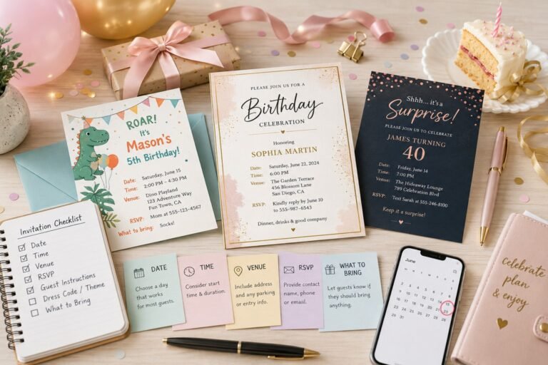 birthday invitation wording banner