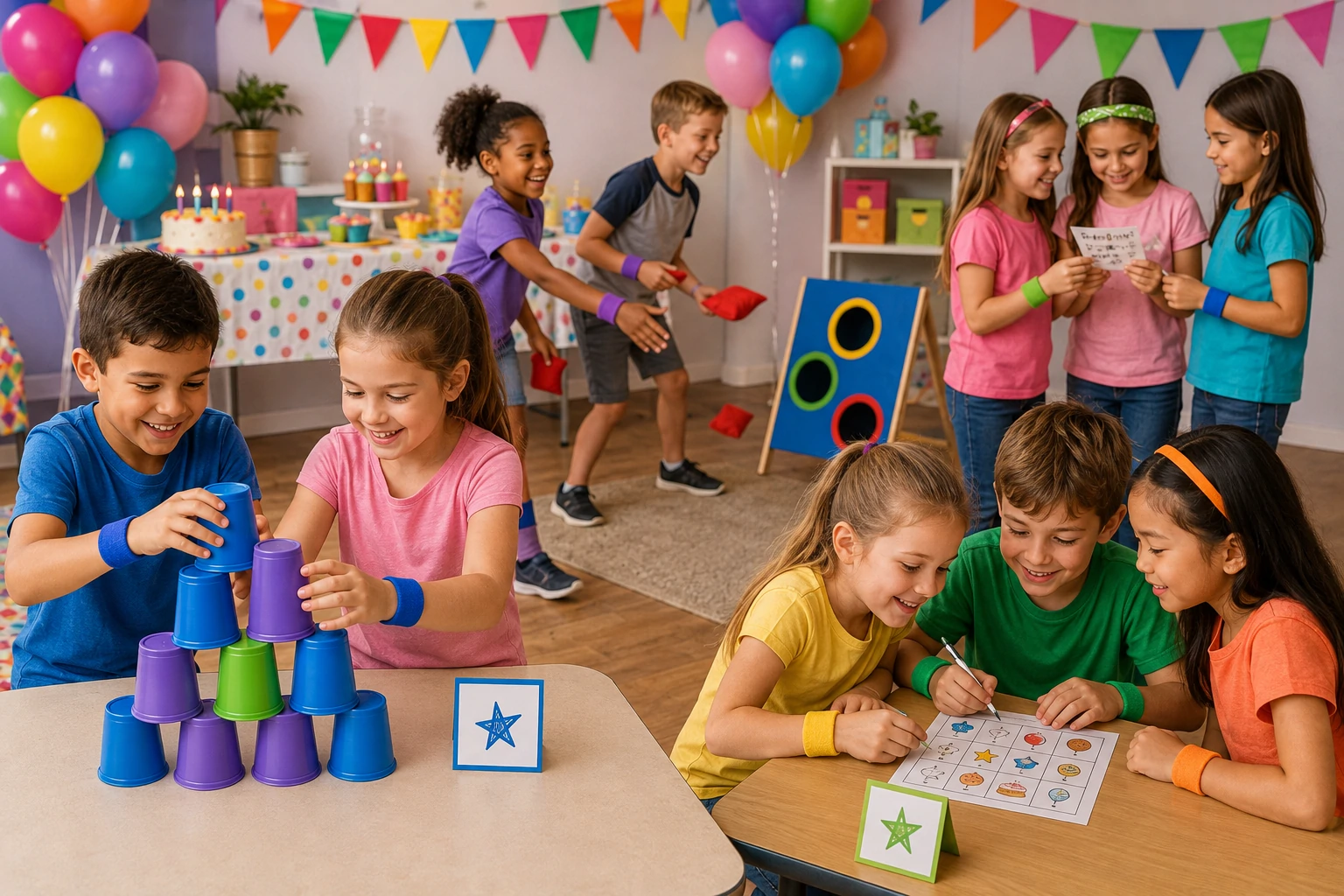 Birthday party games for kids ages 6–8 with age-appropriate activities