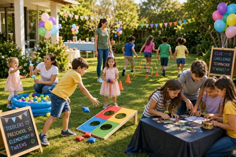 birthday party games for kids banner